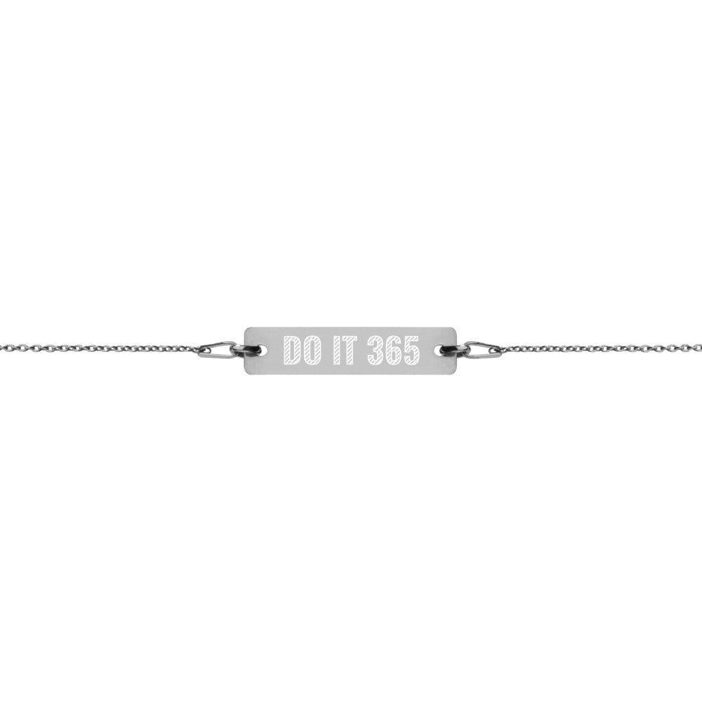 Engraved Silver Bar Chain Bracelet