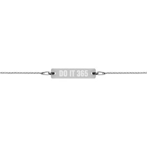 Engraved Silver Bar Chain Bracelet