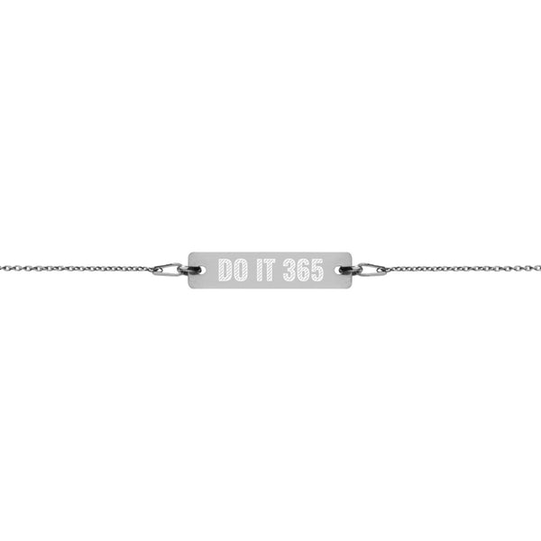 Engraved Silver Bar Chain Bracelet