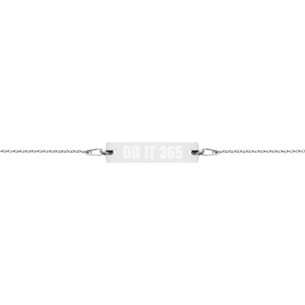 Engraved Silver Bar Chain Bracelet