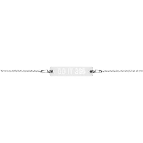 Engraved Silver Bar Chain Bracelet